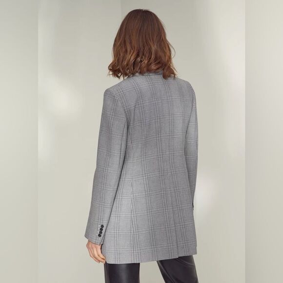 🎀 Wilfred Margaux long plaid blazer peak lapel  4 Aritzia oversized - Picture 6 of 13